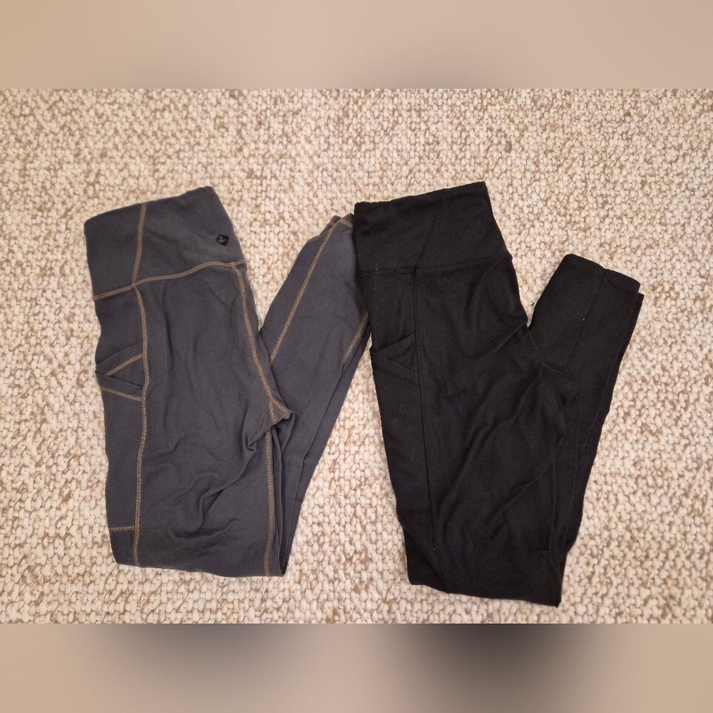 Gray and Black Prana Leggings Set